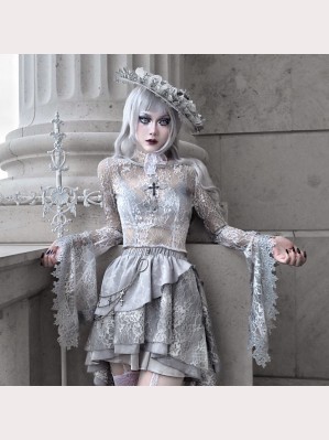 Rose Funeral Gothic Lace Blouse by Blood Supply (BSY19)